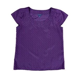 Banana Republic Women's Blouse Small Purple Geometric Diamond Print